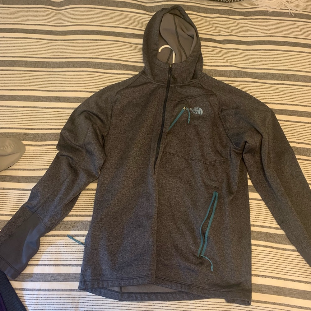 The North Face light grey zip up sweatshirt
